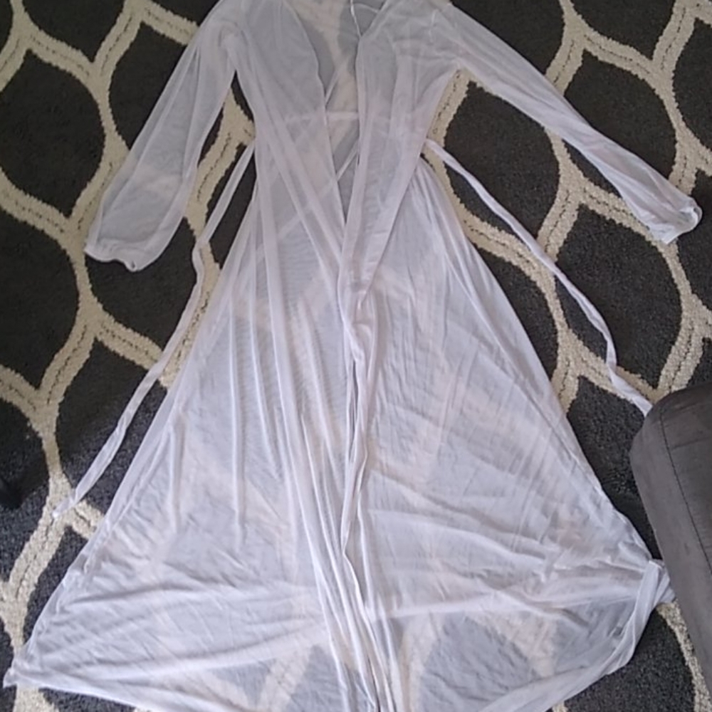 White see through robe